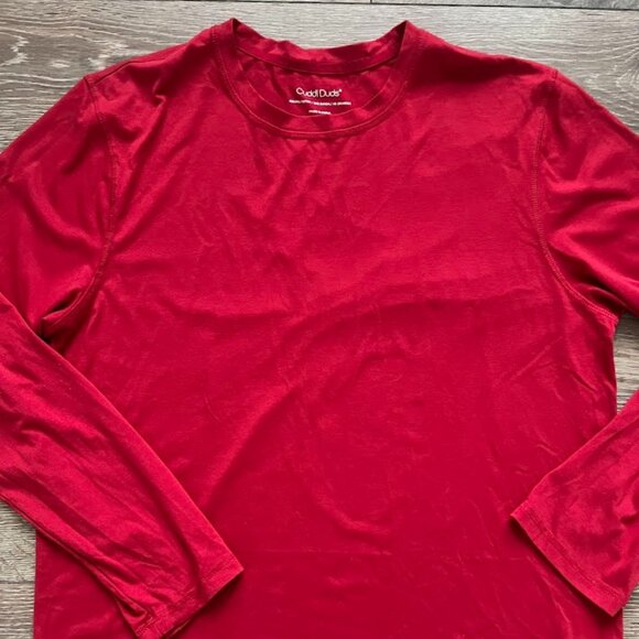 Cuddl Duds Red Long Sleeve Stretch Crew Neck Shirt Size Large - Picture 1 of 12